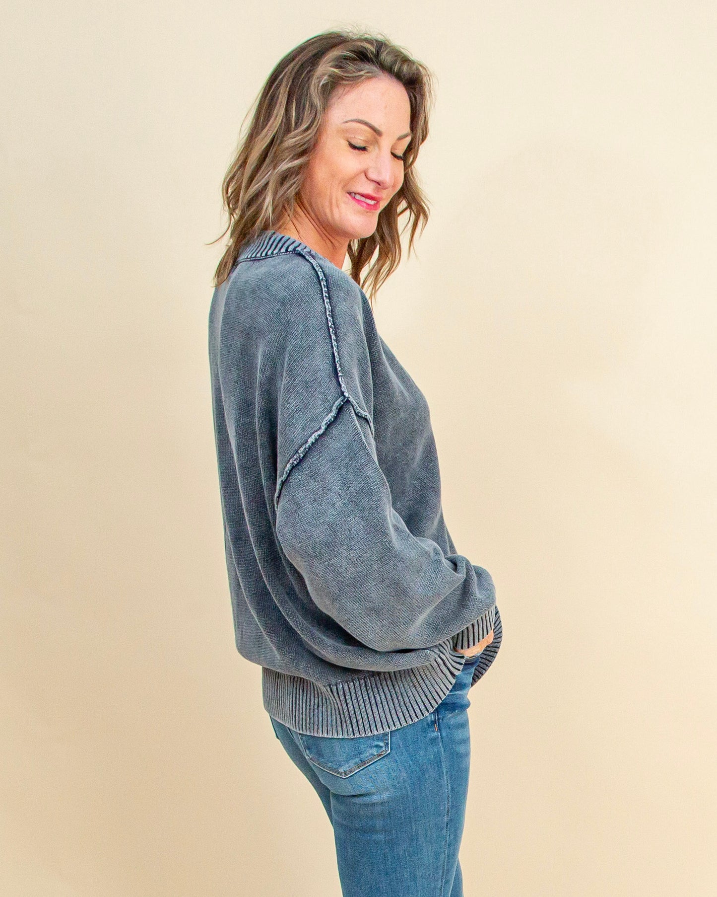 Calling for Comfort Sweater in Navy (9090309456123)