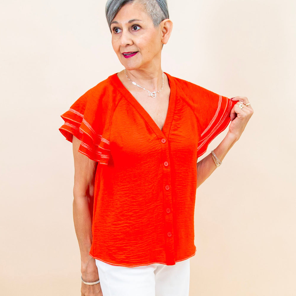 
                  
                    Bold Flair Blouse in Red (8955940405499)
                  
                