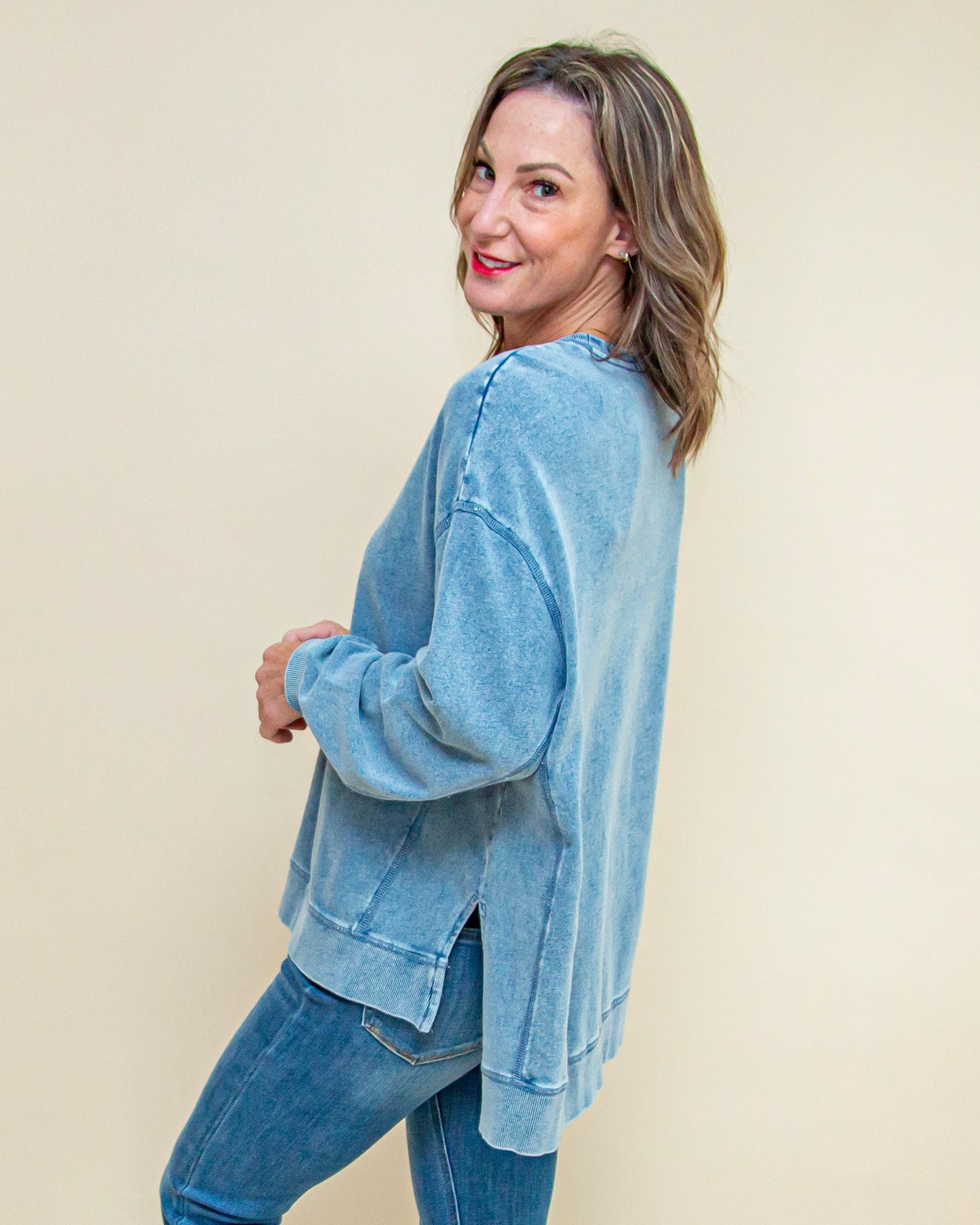 Knit Denim Modern Weekender in Medium Indigo (9104322691323)