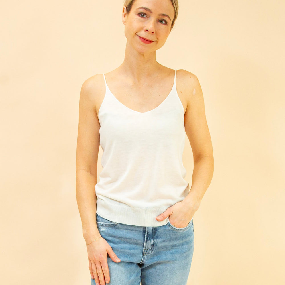 Close Knit Cami in Off White (8940246860027)