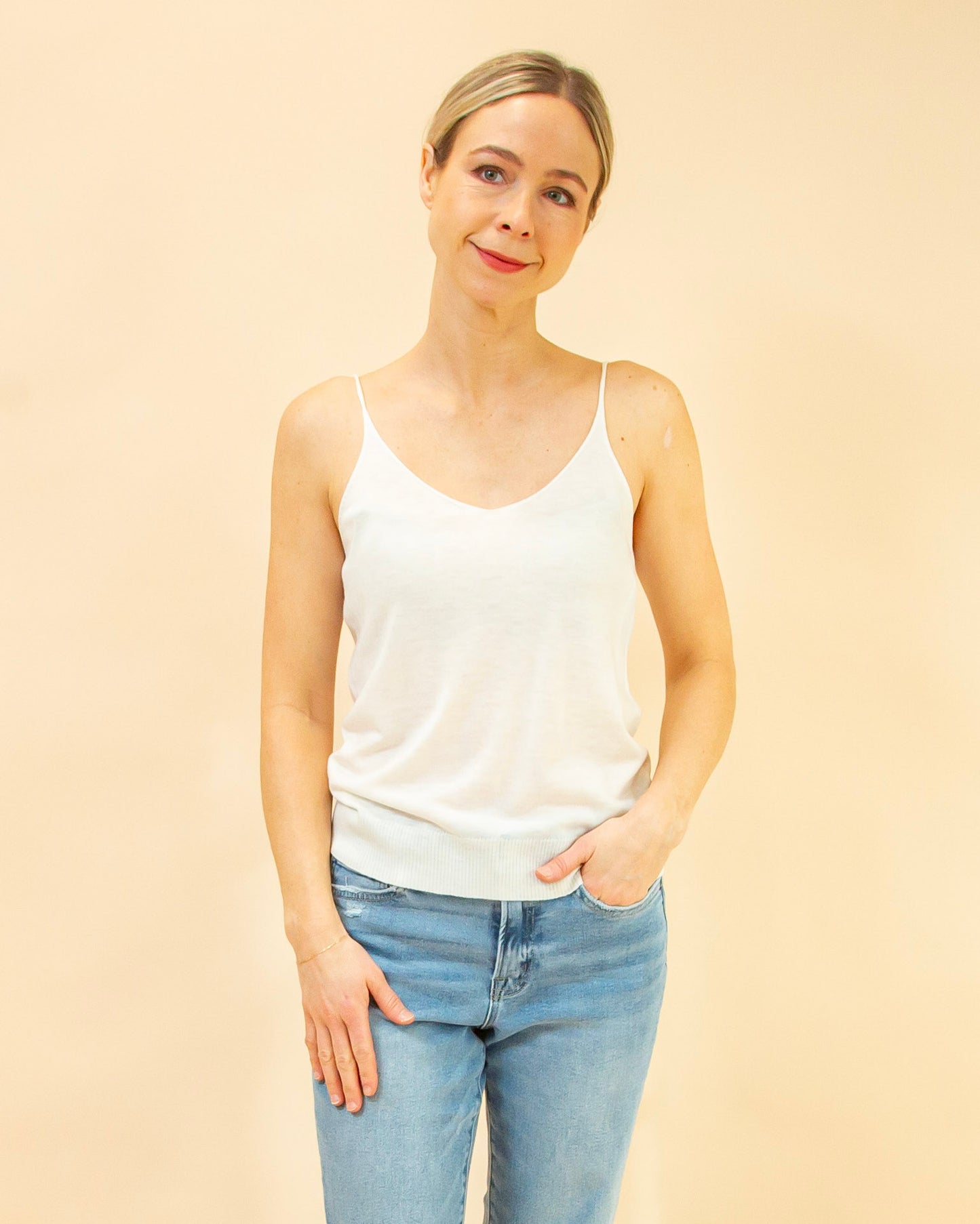 Close Knit Cami in Off White (8940246860027)