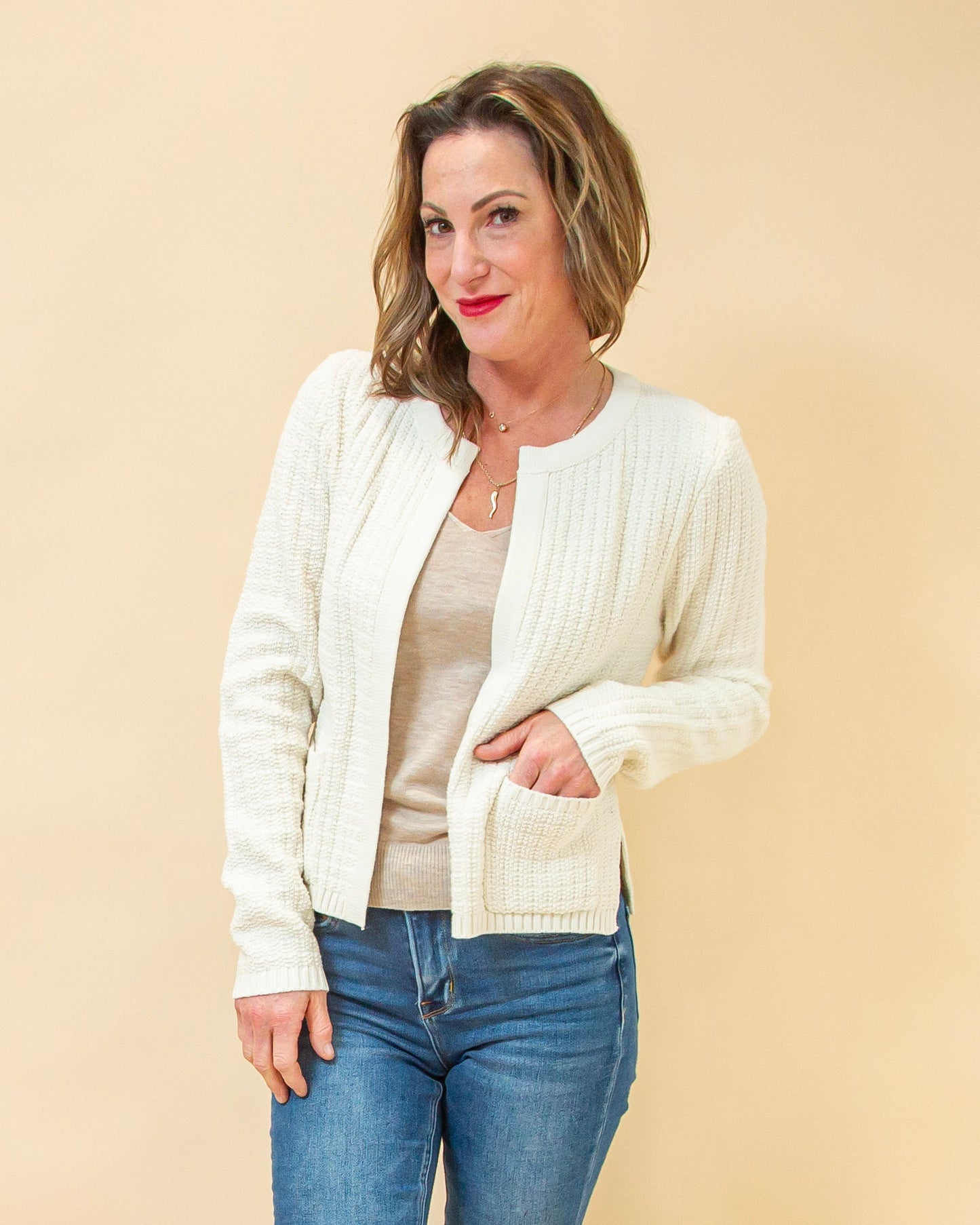 Instant Connection Cardigan in Ivory (8931861266683)