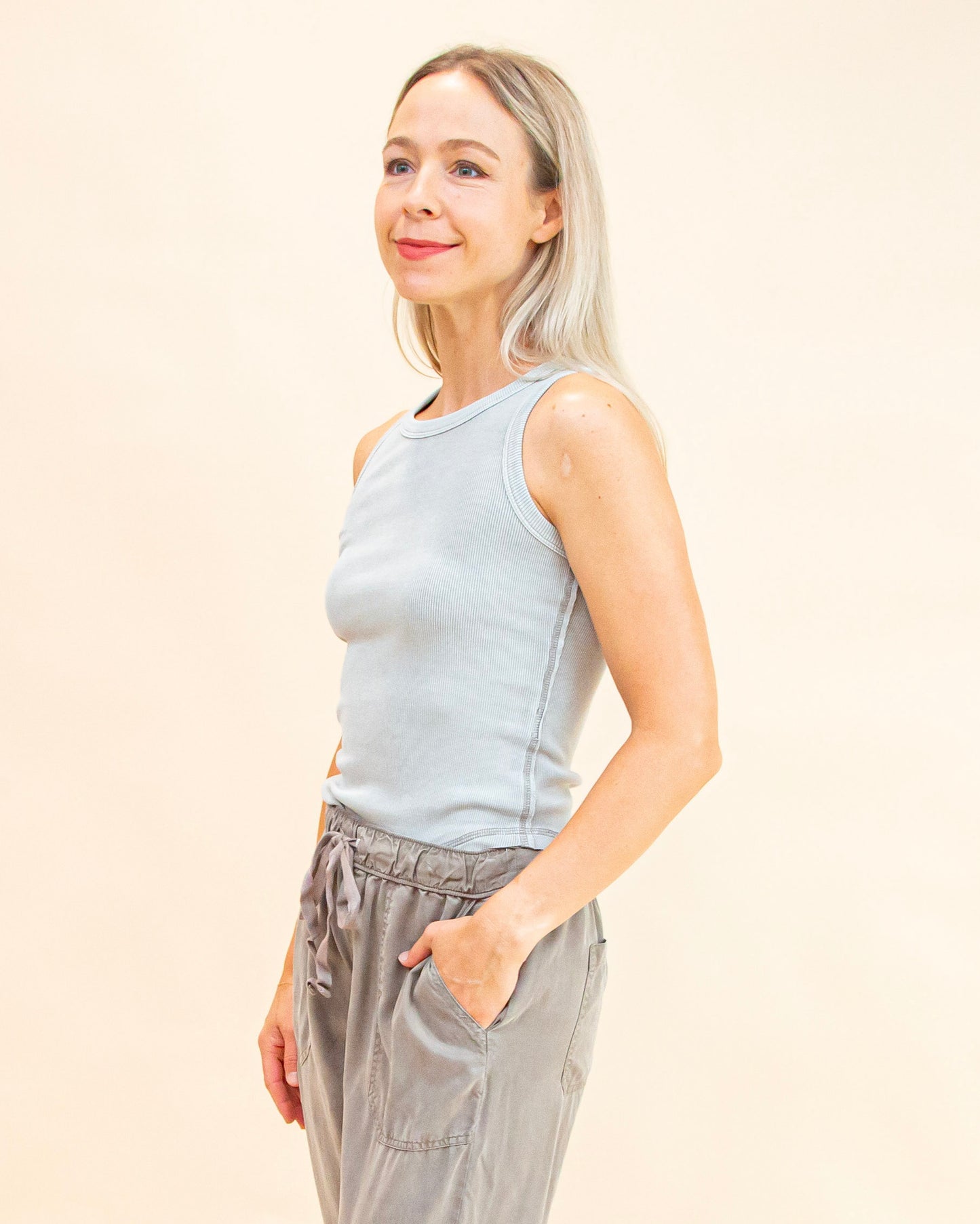 Morning Haze Tank Top in Grey (9062125437179)