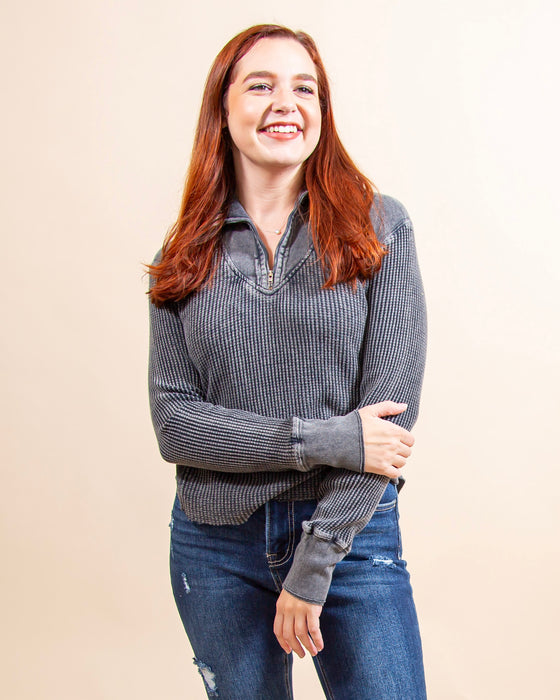Ashton Zip Thermal in Charcoal (8174617592059)