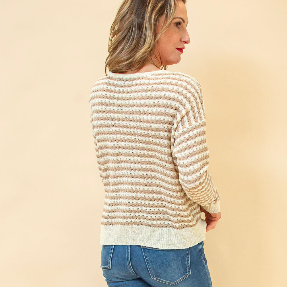 
                  
                    Serene Days Stripe Sweater in Taupe (8931861102843)
                  
                