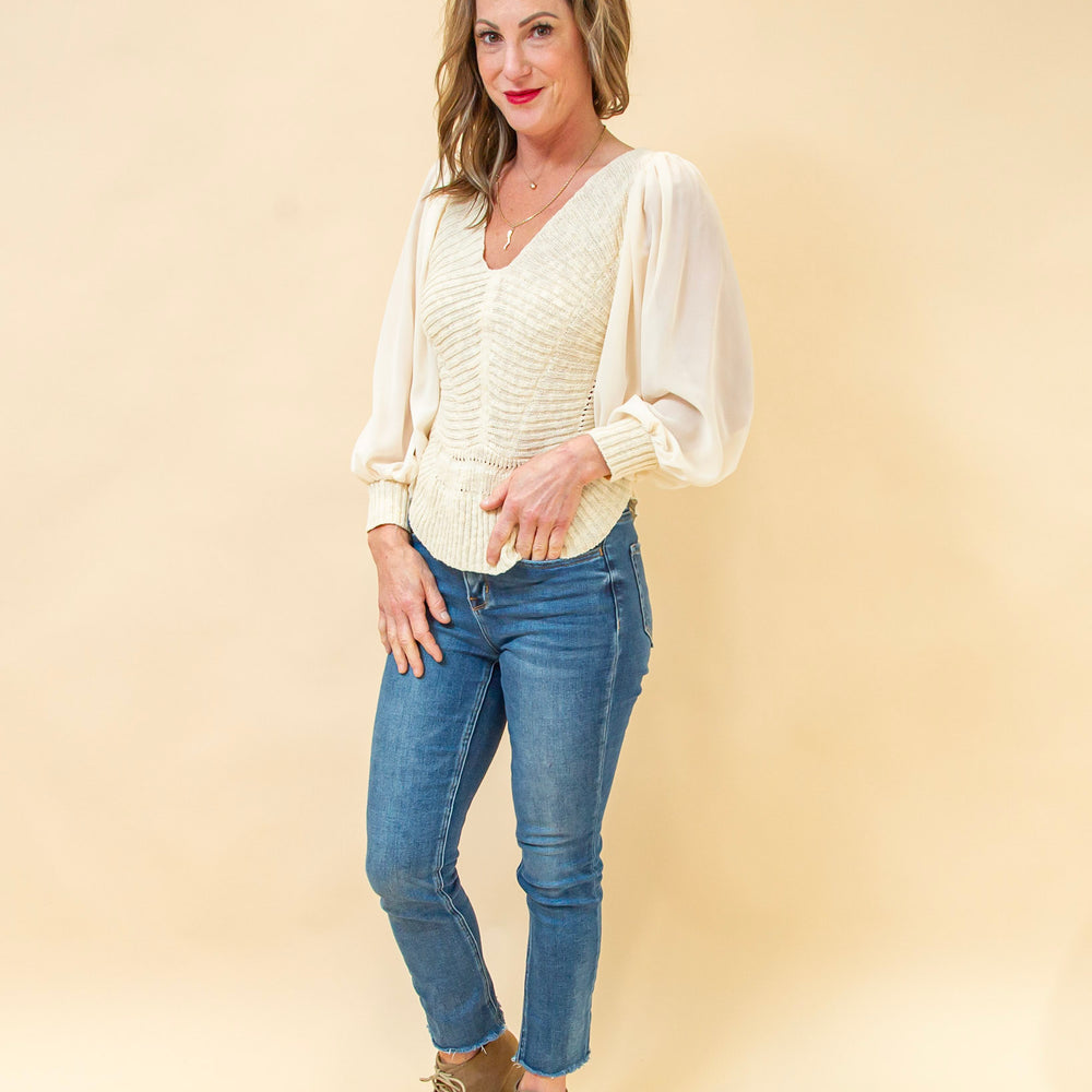 
                  
                    Soft Symphony Sweater Top in Cream (8940247122171)
                  
                