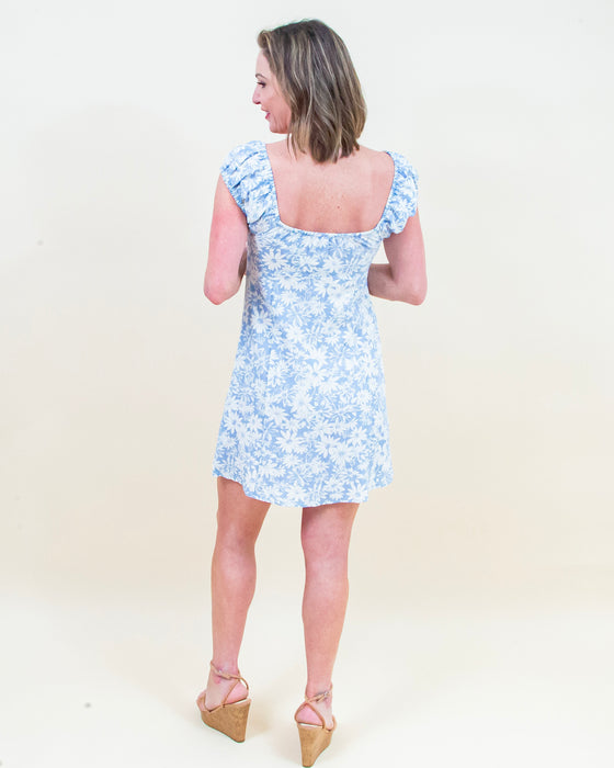 Smell the Flowers Dress in Chambray (8327072055547)