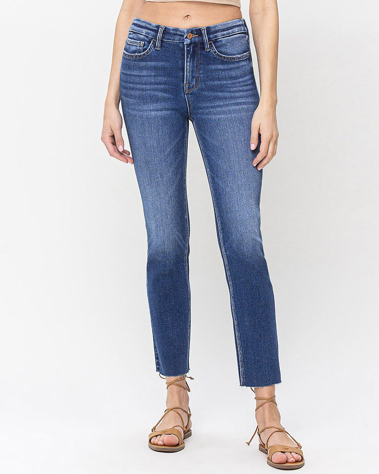 Delicate High Rise Crop Slim Straight Jeans (8773728796923)