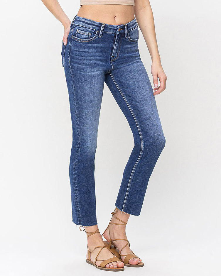 Delicate High Rise Crop Slim Straight Jeans (8773728796923)