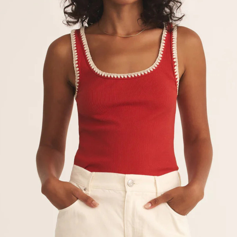 Jaidynn Rib Tank in Cabana Red (8978979356923)