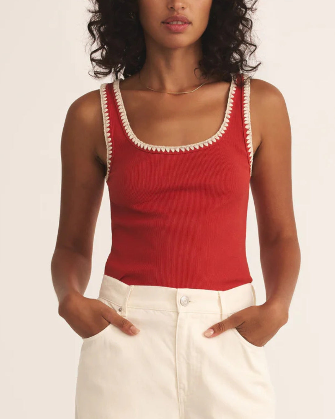Jaidynn Rib Tank in Cabana Red (8978979356923)