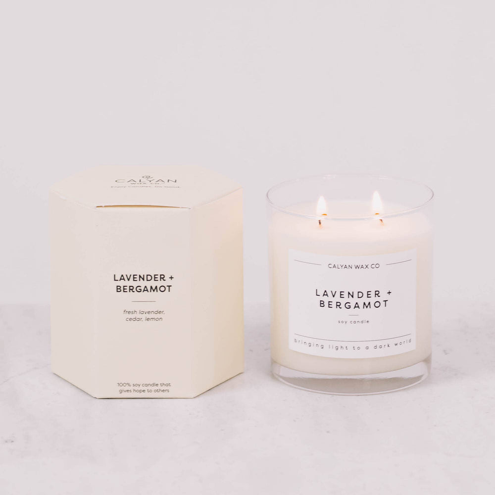 
                  
                    Lavender + Bergamot - Glass Tumbler Soy Candle (8893108257019)
                  
                