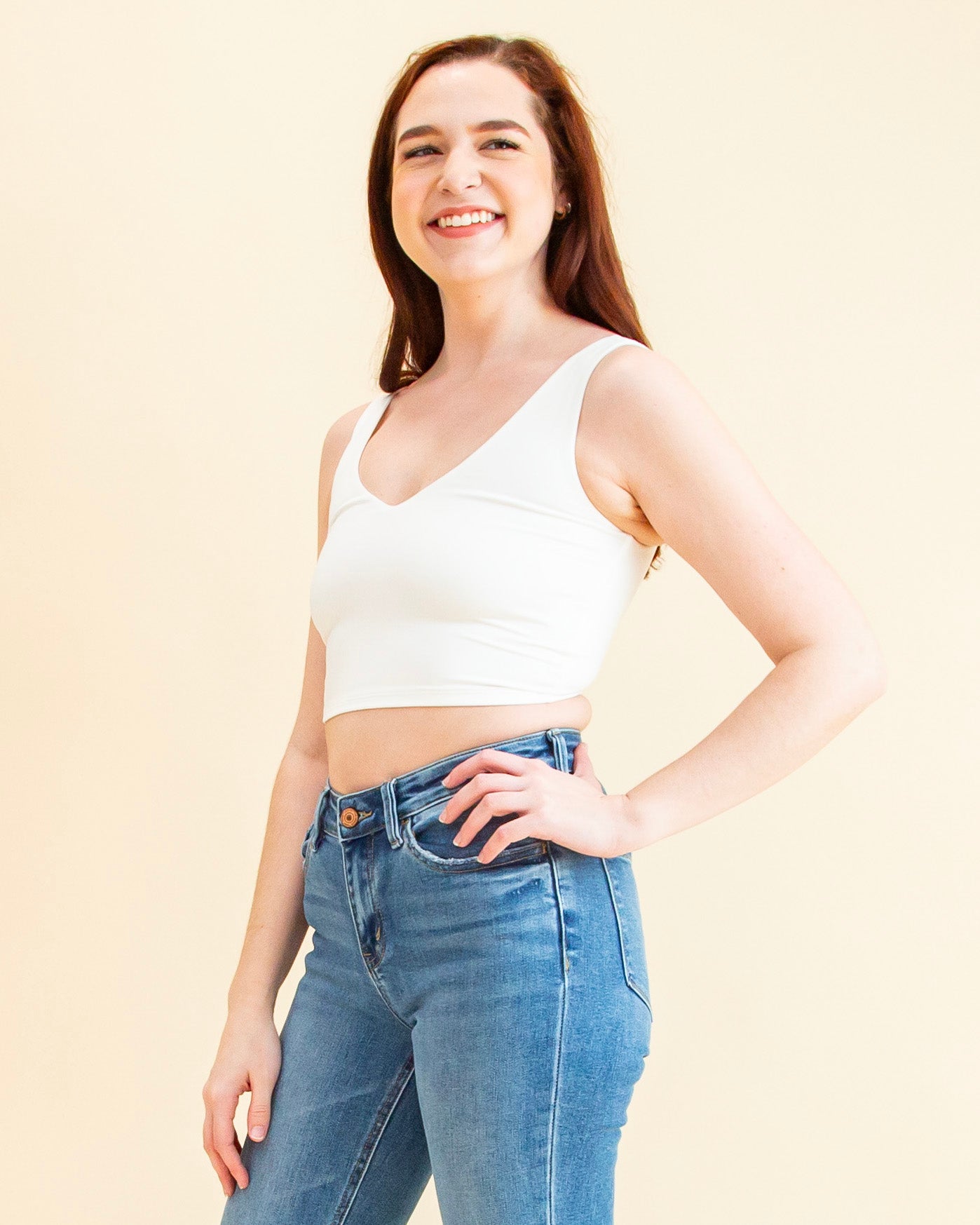All This Time Crop Top in White (8589874790651)