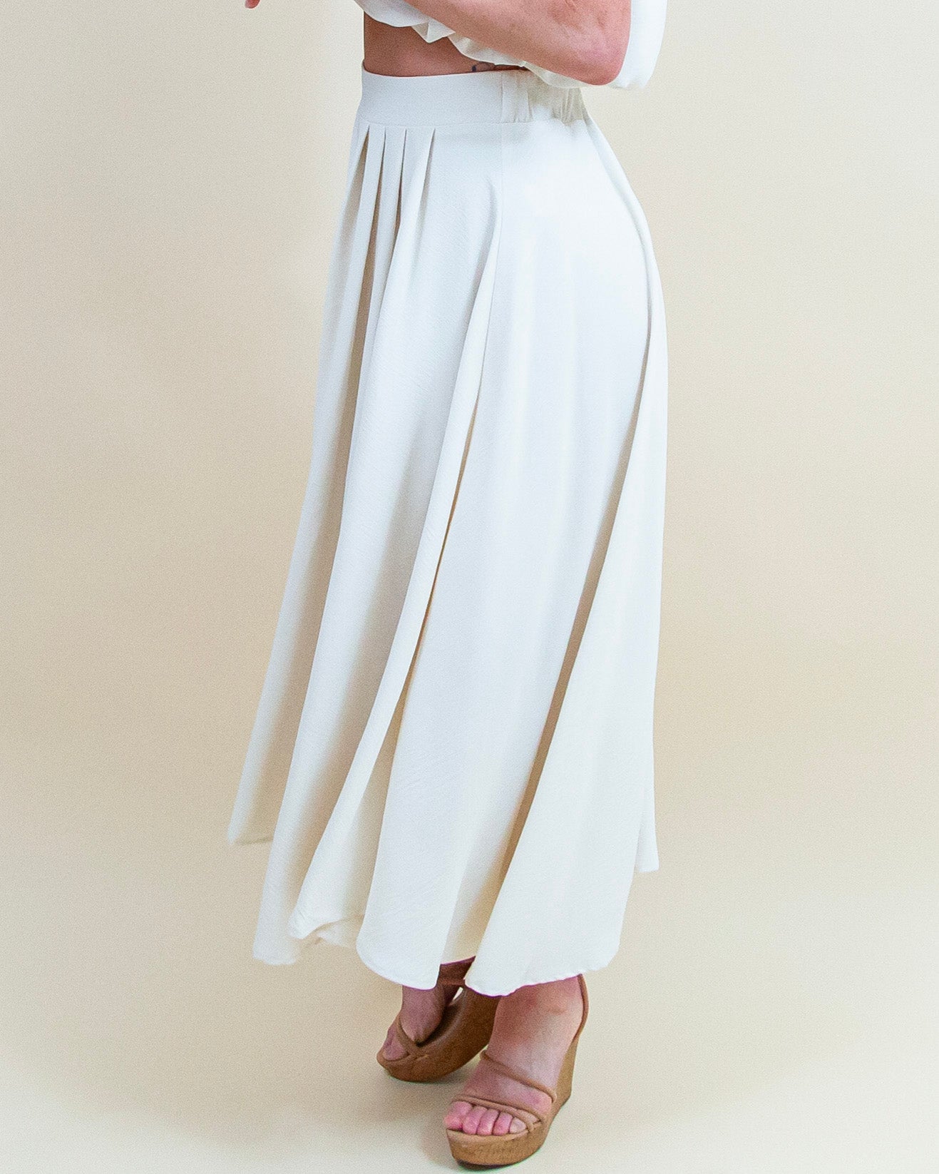 Can't Help Loving Midi Skirt in Cream (8327071662331)