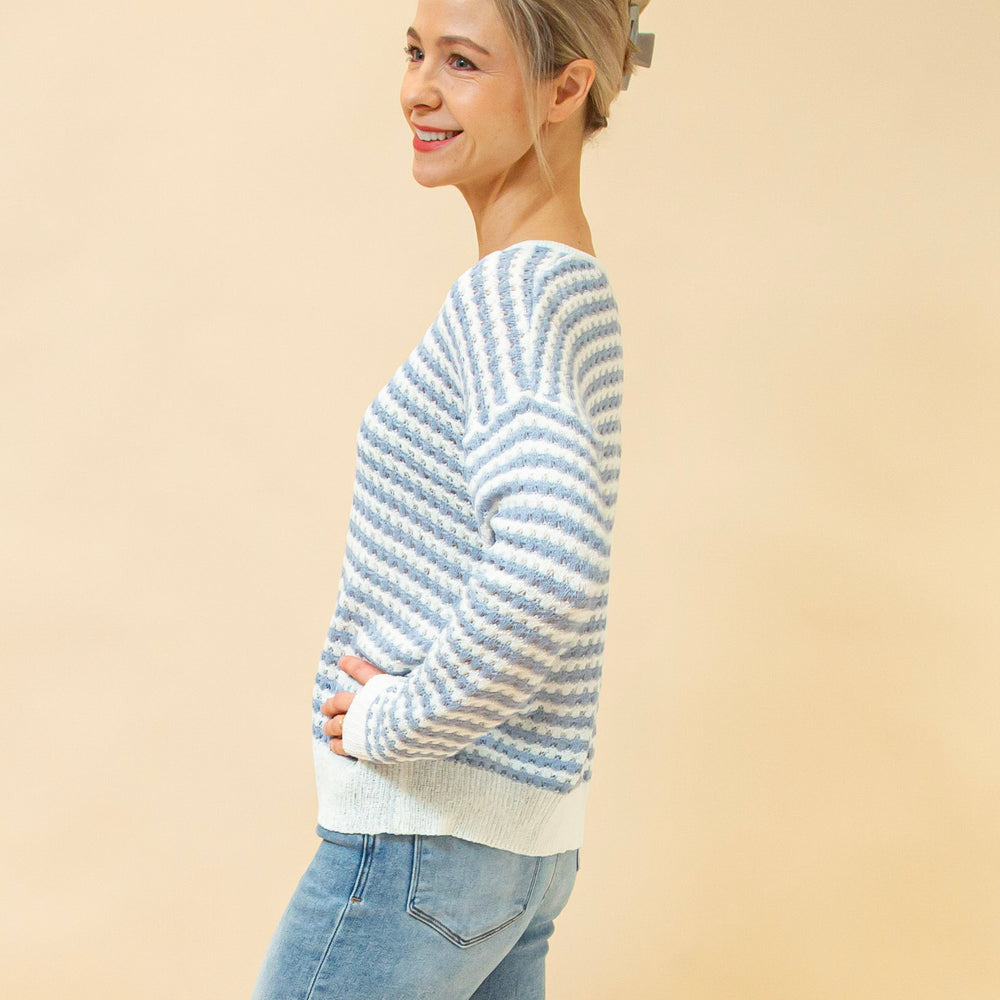 Serene Days Stripe Sweater in Blue (8931861004539)