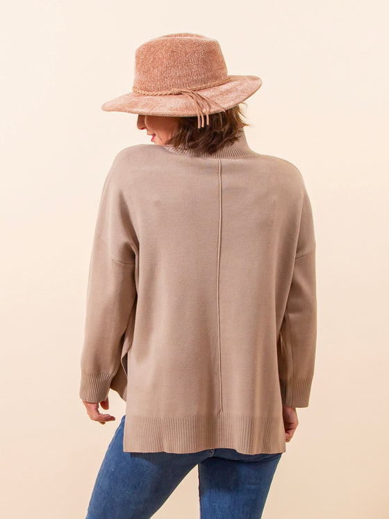 Elegantly Cozy Sweater in Taupe (8154987364603)