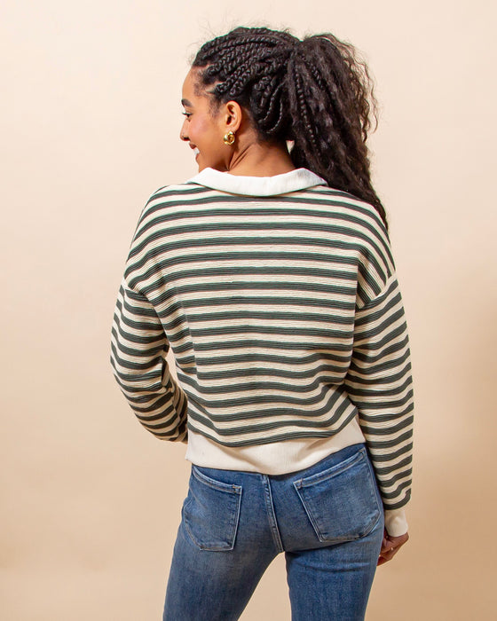 Sunday Stripes Sweater in Olive (8158774526203)