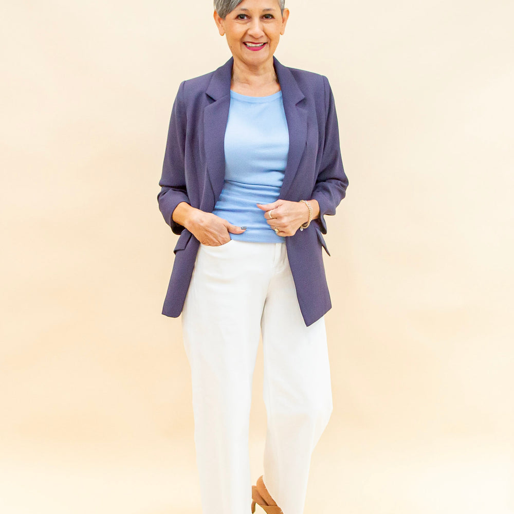 
                  
                    Monday Mood Blazer in Oxford Blue (8955097645307)
                  
                