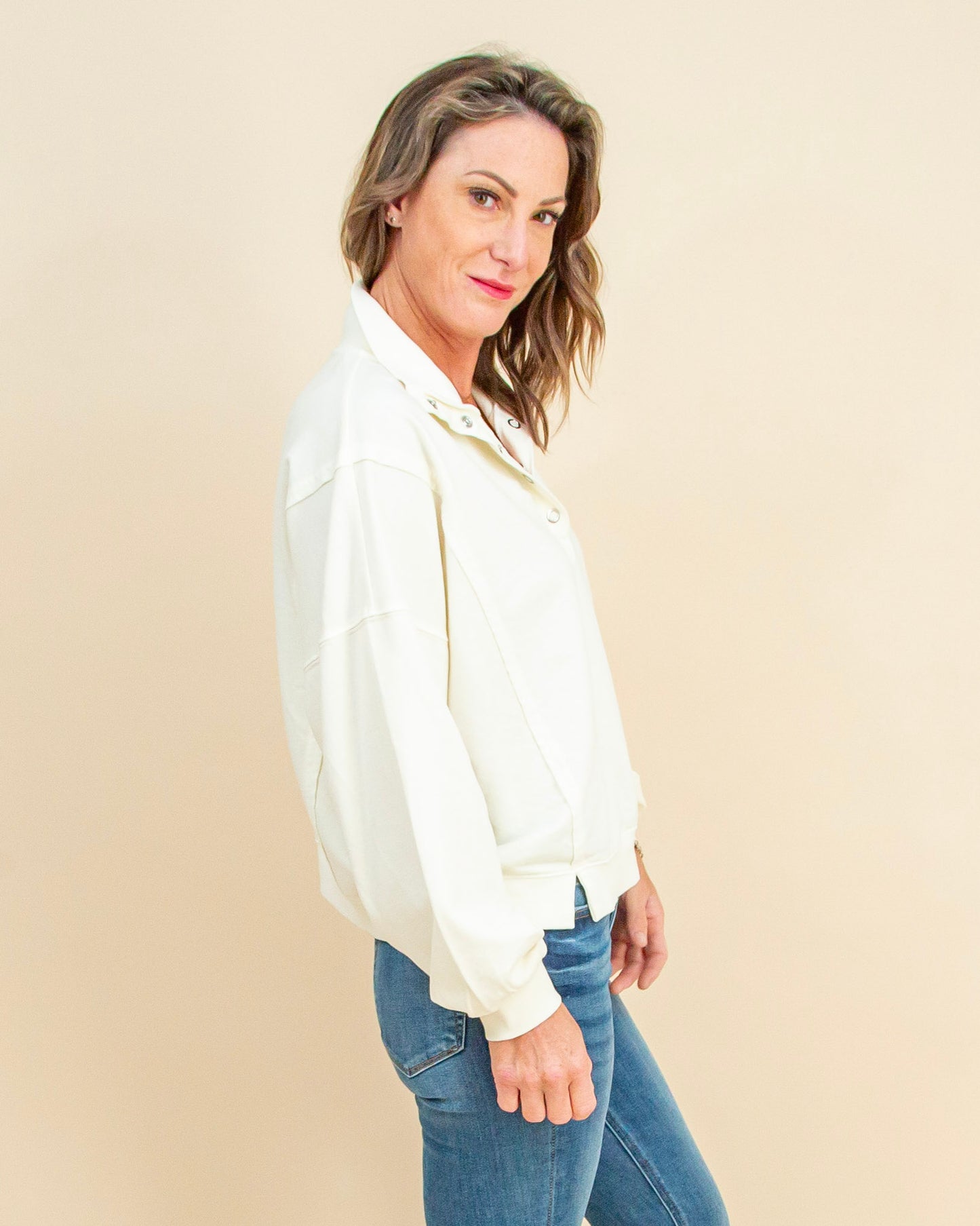 In A Snap Pullover in Ivory (9062125666555)