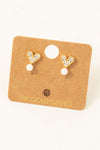 Pave And Pearly Heart Stud Earrings (8271655239931)