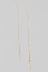 Gold Dipped Mini Gem Chain Threader Earrings (8303071199483)