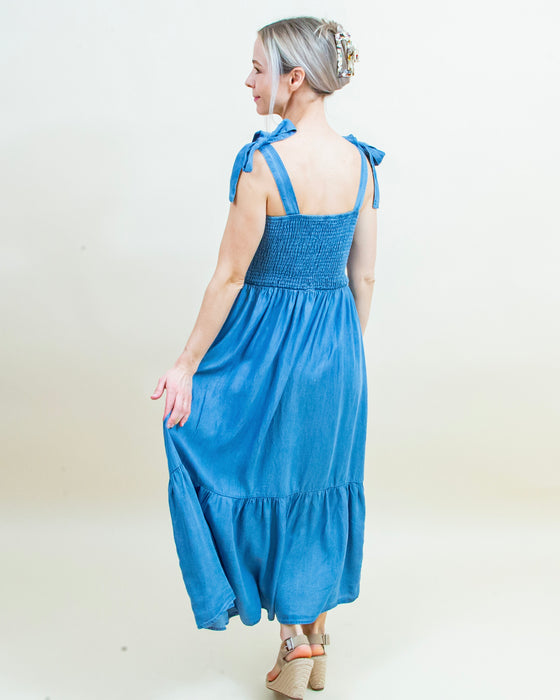 Coquette Dress in Chambray (8327071367419)