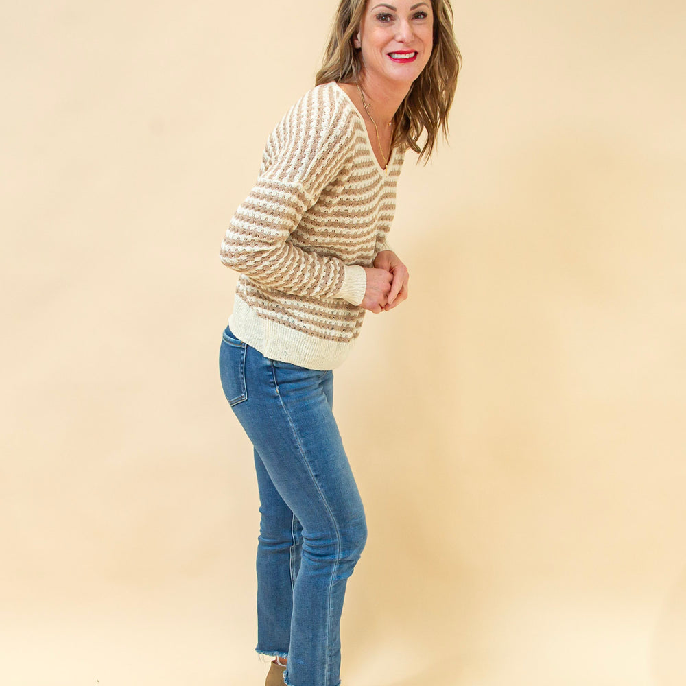 
                  
                    Serene Days Stripe Sweater in Taupe (8931861102843)
                  
                