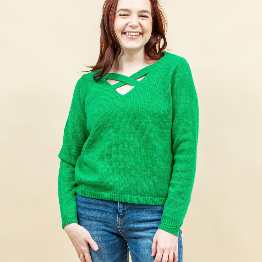 
                  
                    Fingers Crossed Sweater in Green (8941296386299)
                  
                