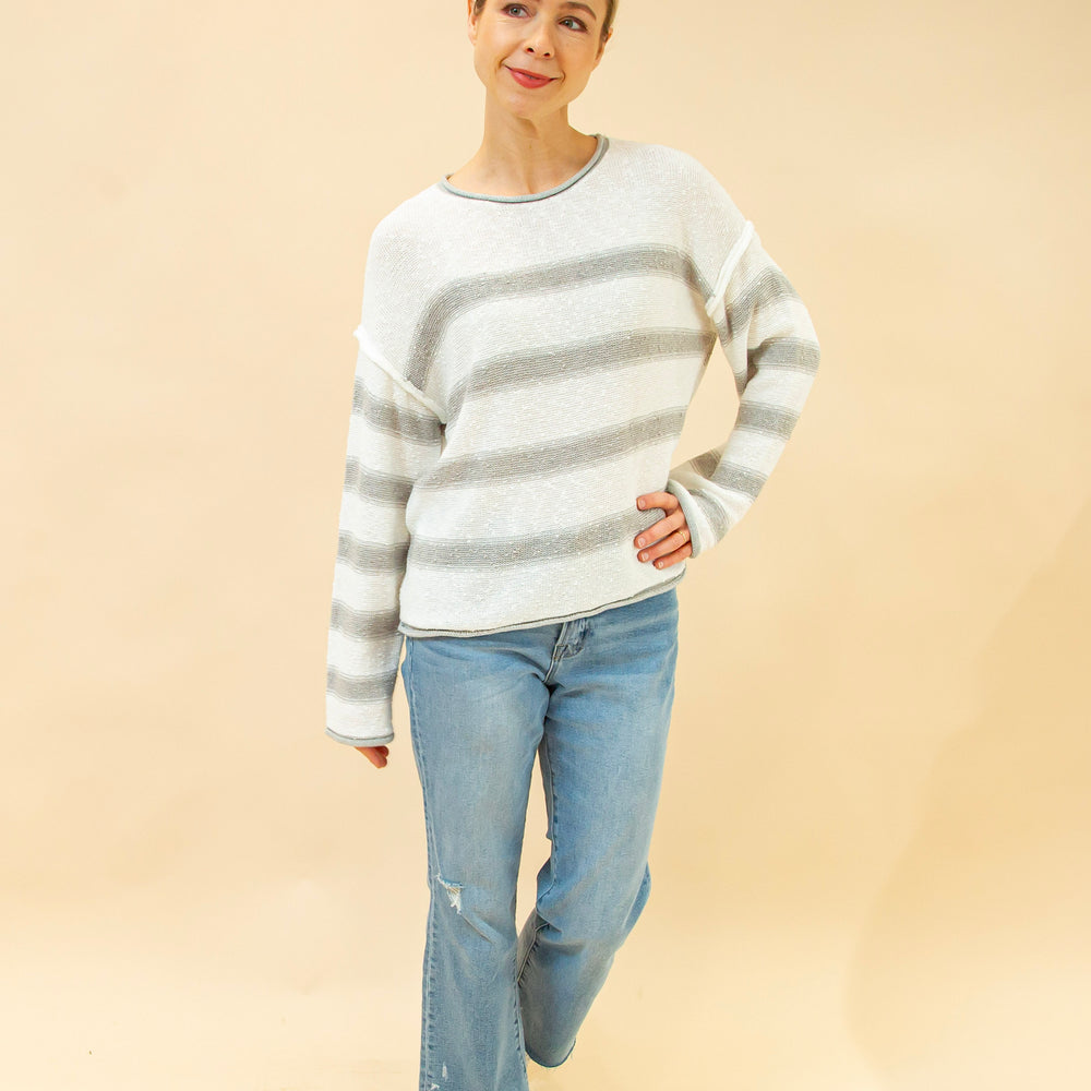 
                  
                    Follow Along Stripe Sweater in Warm Grey (8931860906235)
                  
                