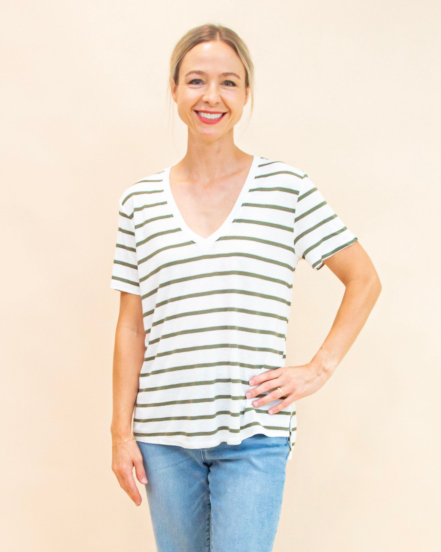 Don't Forget Stripes Top in Dark Forest (9065160868091)