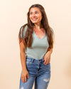 Lucky Layers Top in Dusty Sage (8154945618171)