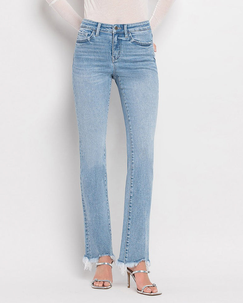 Blue Flame High Rise Mini Bootcut Jeans (8922533003515)