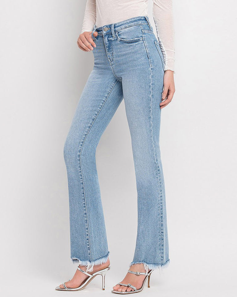 Blue Flame High Rise Mini Bootcut Jeans (8922533003515)