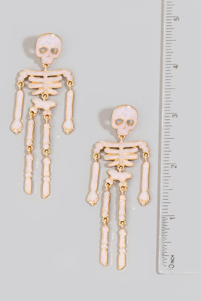 Glittered Resin Skeleton Dangle Earrings (8734350573819)