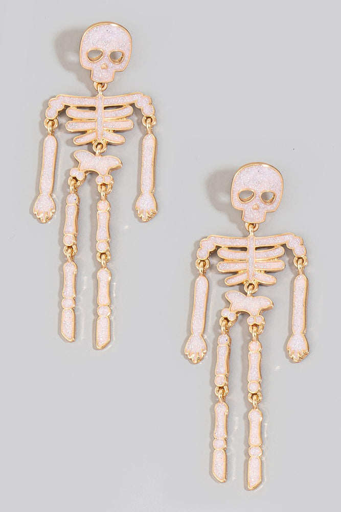 Glittered Resin Skeleton Dangle Earrings (8734350573819)