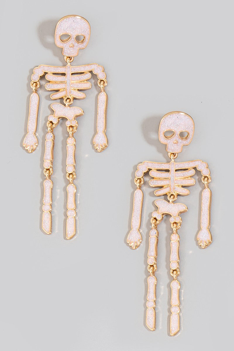 Glittered Resin Skeleton Dangle Earrings (8734350573819)