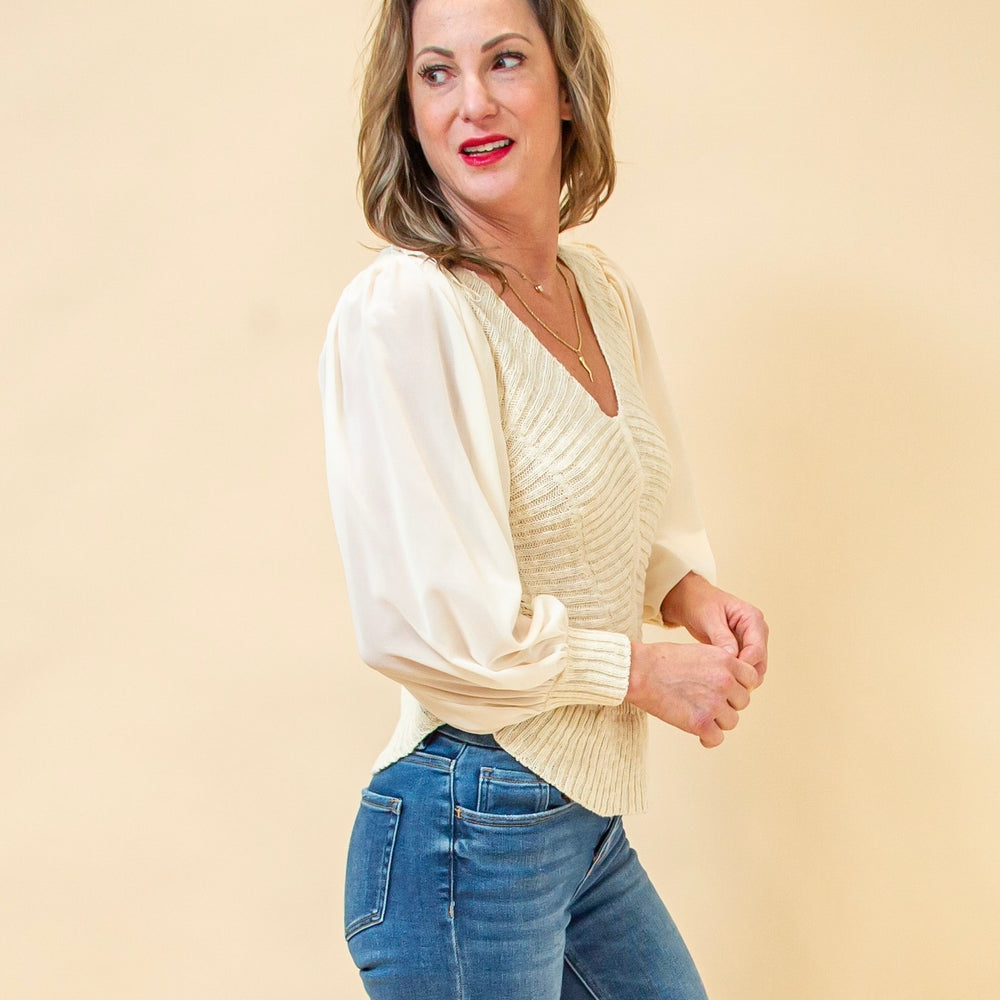 
                  
                    Soft Symphony Sweater Top in Cream (8940247122171)
                  
                