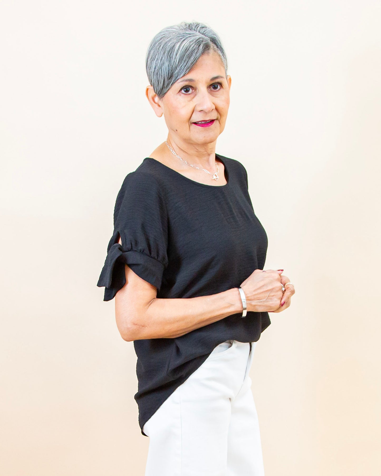 Sweet Ties Top in Black (8992696467707)