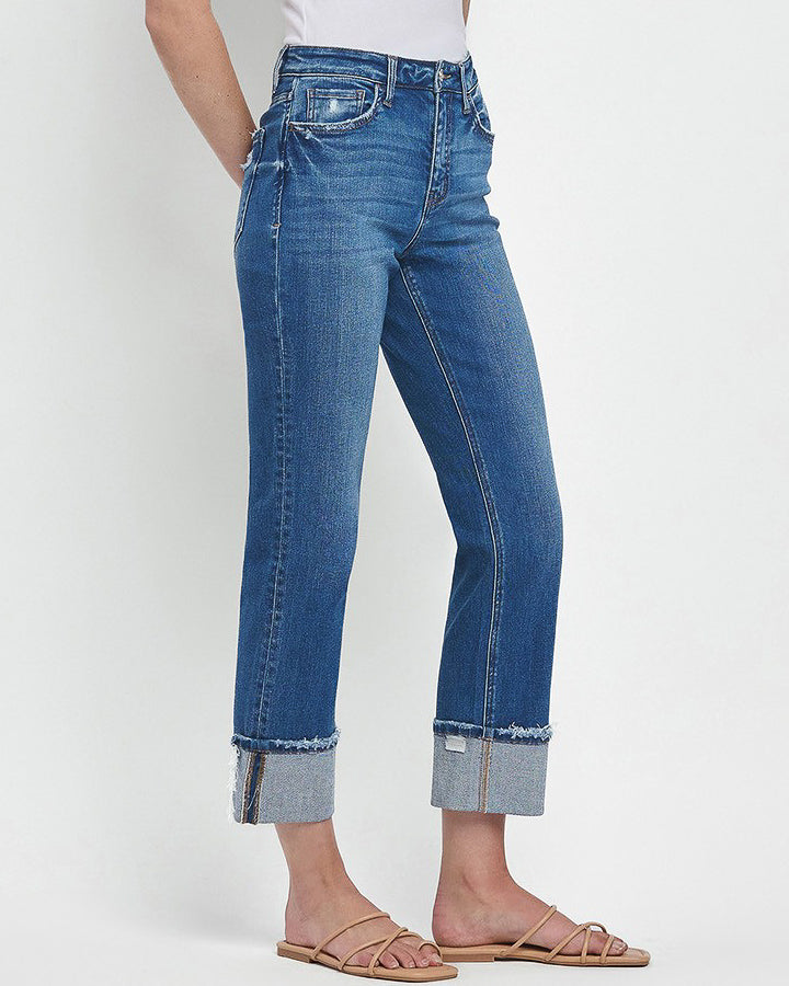 Daphne High Rise Cuffed Straight Jeans (8773729353979)