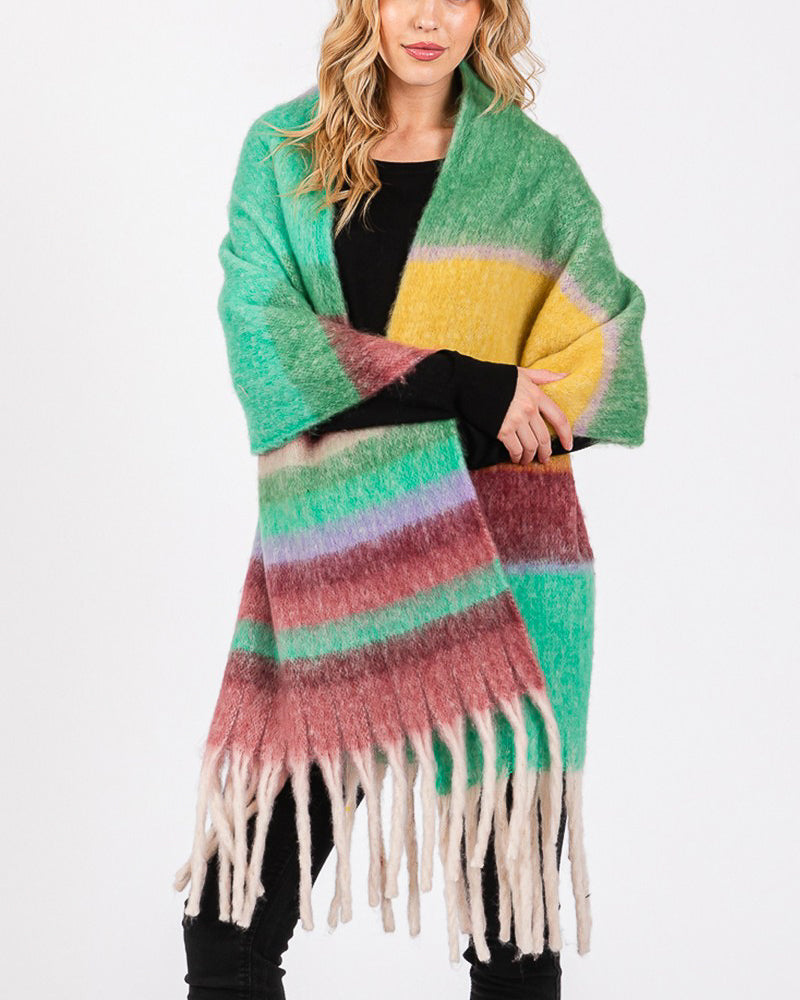 Cozy Striped Fringe Oblong Scarf (8852698431739)