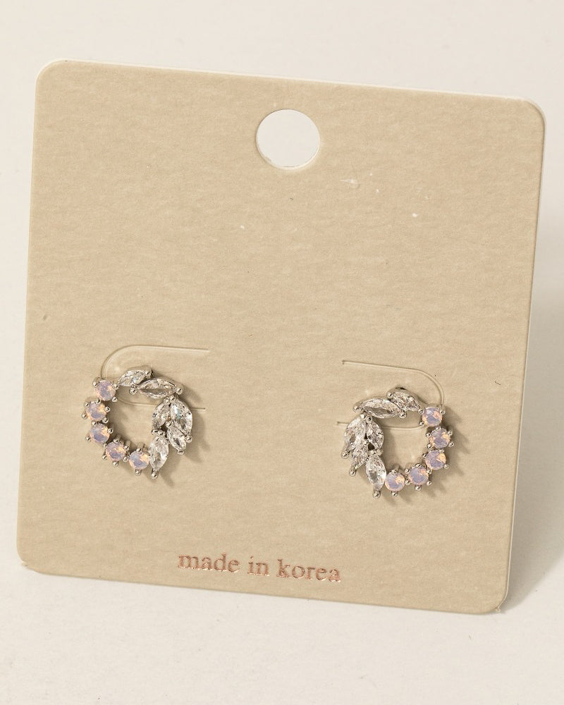 
                  
                    Mixed Cz Cluster Hoop Stud Earrings (8852693025019)
                  
                