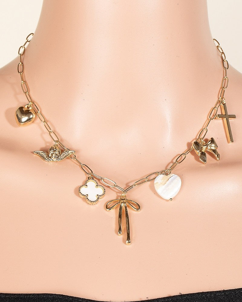 
                  
                    Heart Cross Angel Ribbon and Angel Charms Necklace (8852721565947)
                  
                