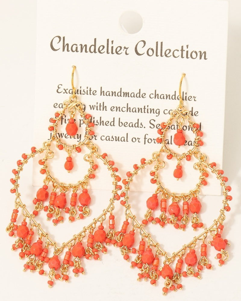 Intricate Beaded Chandelier Dangle Earrings (8852692009211)