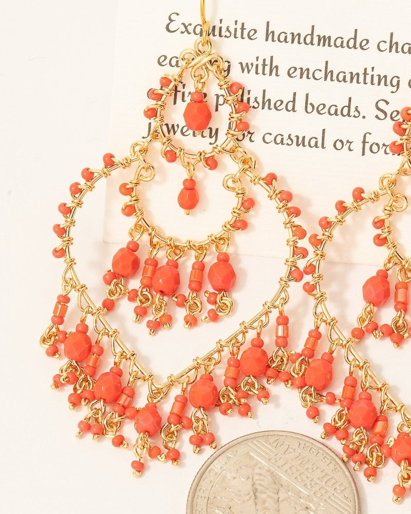 Intricate Beaded Chandelier Dangle Earrings (8852692009211)