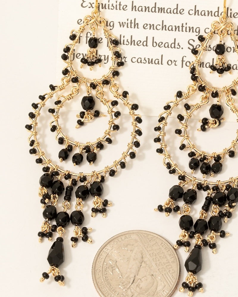 Beaded Intricate Chandelier Dangle Earrings (8852698890491)