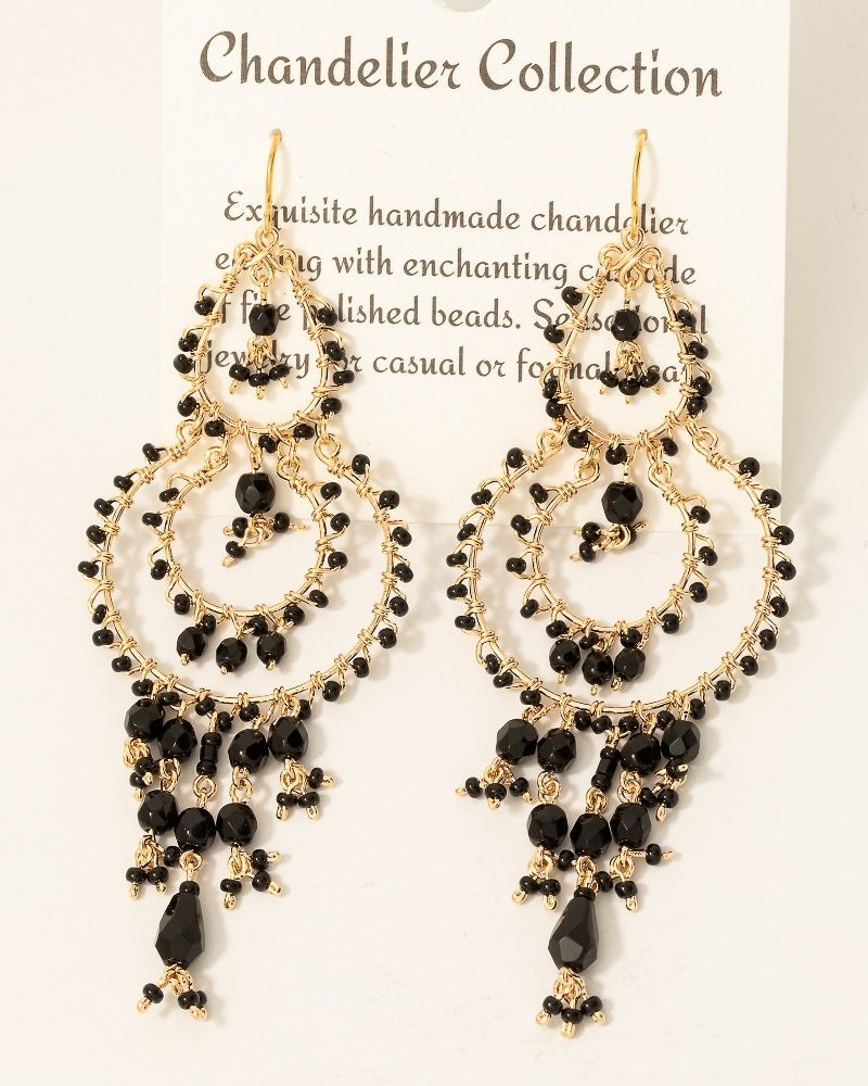 Beaded Intricate Chandelier Dangle Earrings (8852698890491)