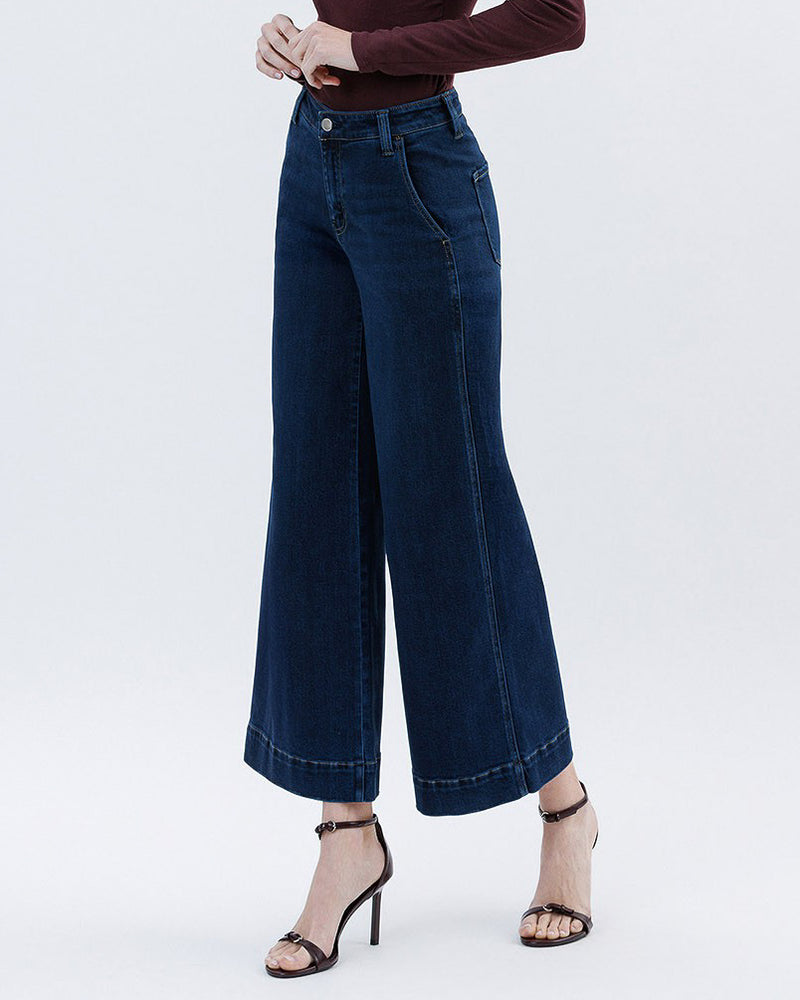 Unassuming High Rise Ankle Wide Leg Jeans (8922532086011)