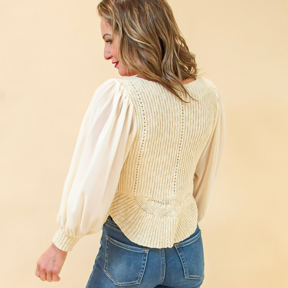 
                  
                    Soft Symphony Sweater Top in Cream (8940247122171)
                  
                