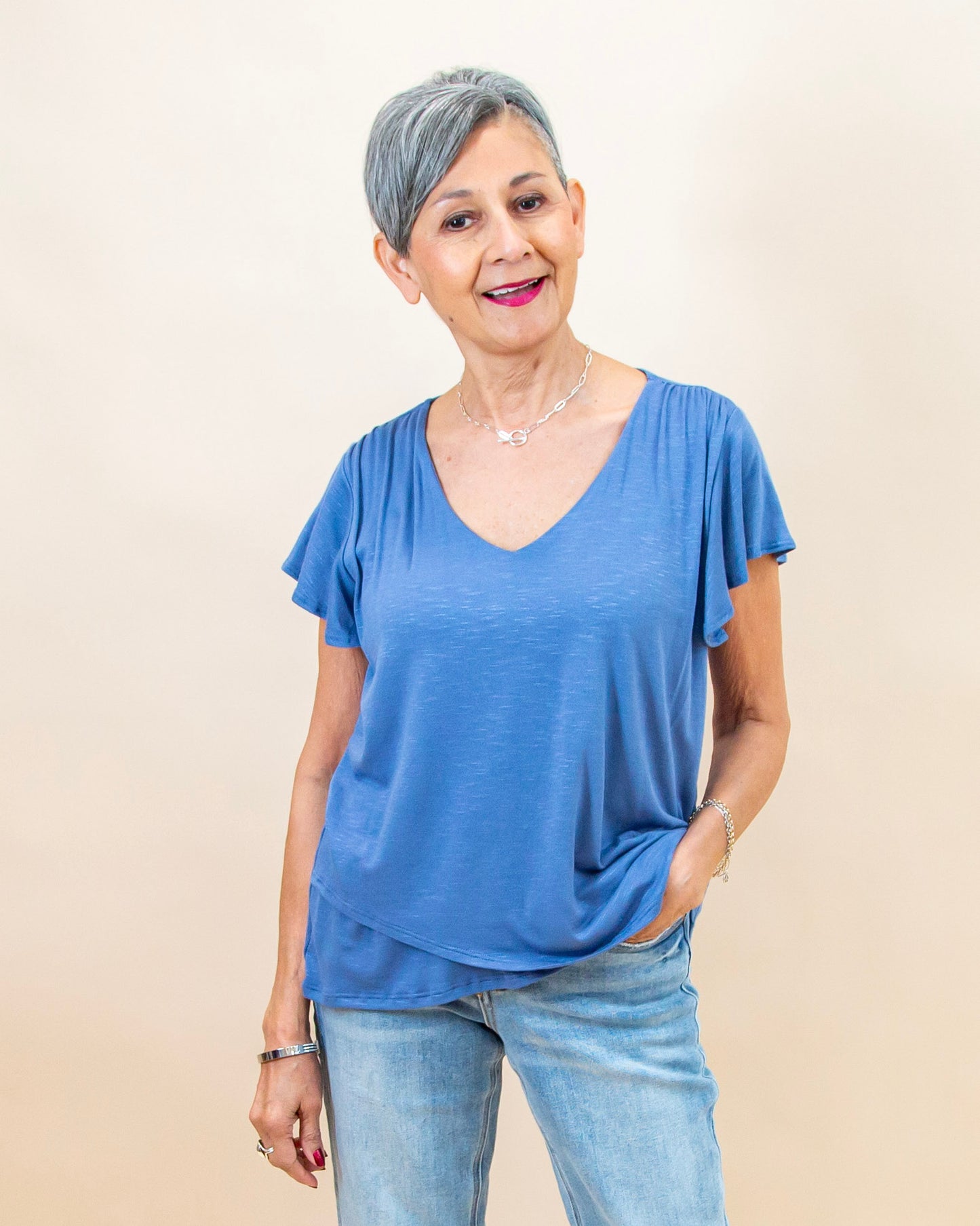 Just My Type Top in Denim (8954605175035)