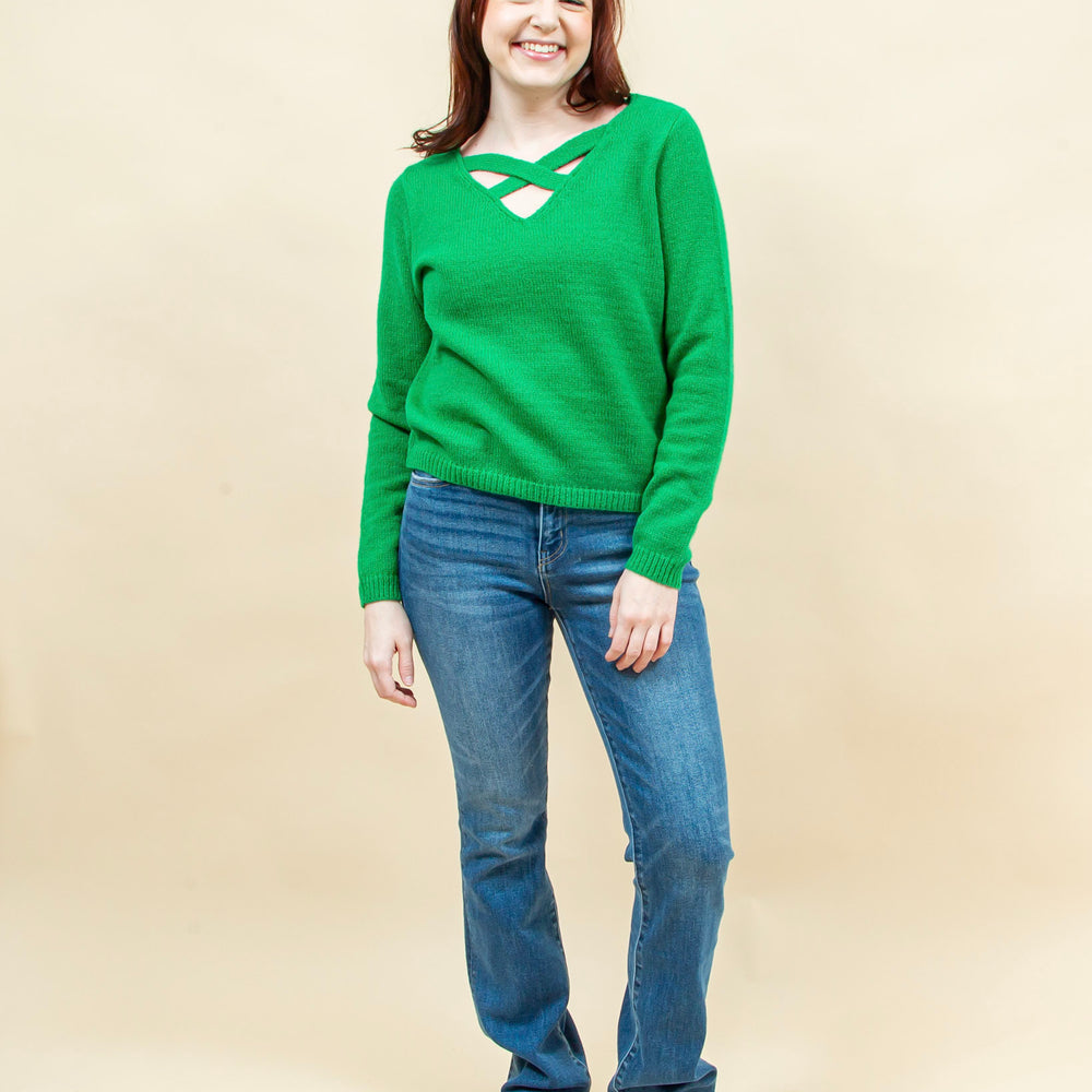 
                  
                    Fingers Crossed Sweater in Green (8941296386299)
                  
                